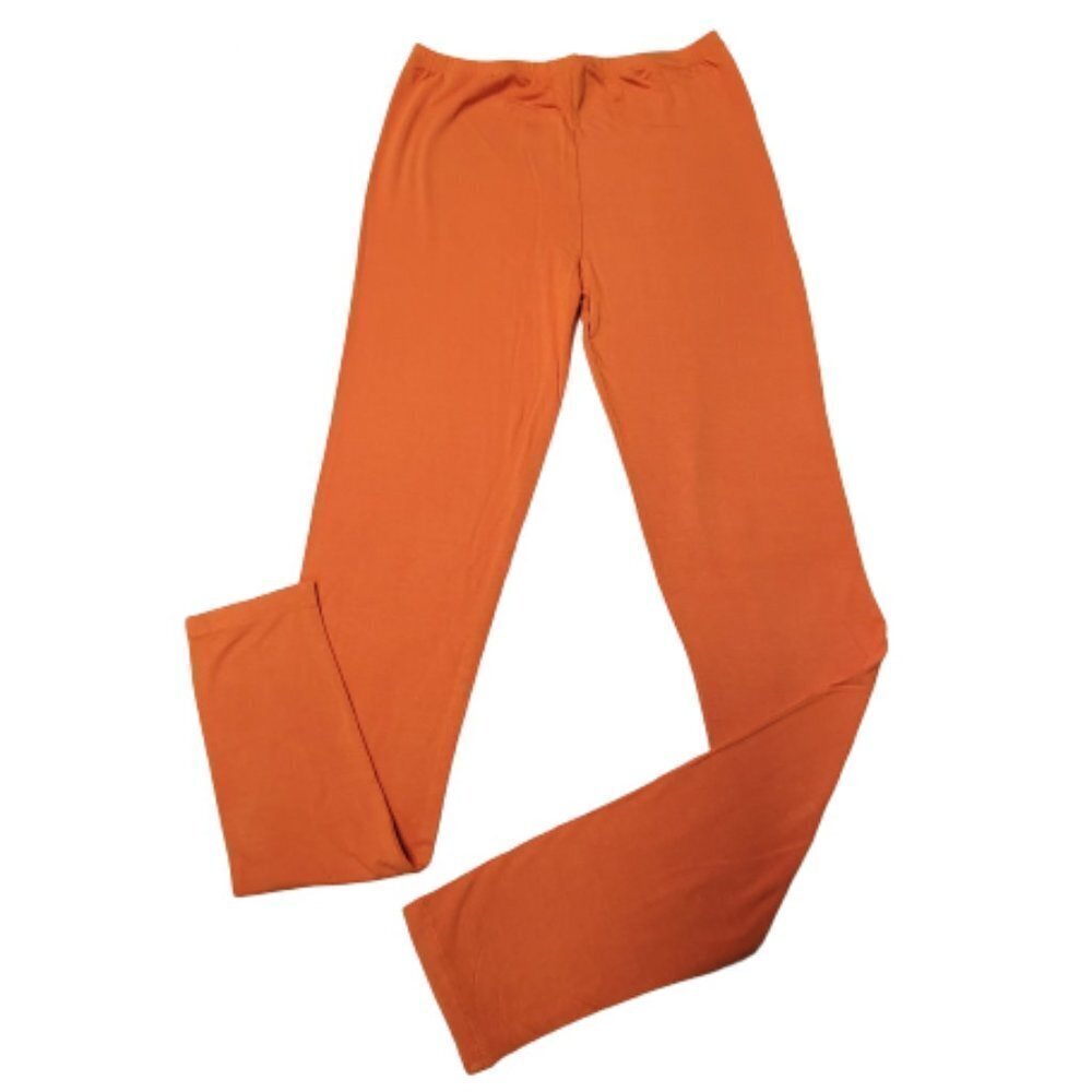 Orange Stretch Pants, Stretchy Leggings Pants -Size Small/Medium